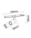 MAGNETO mini * FOCO LED 5W 38º NEGRO